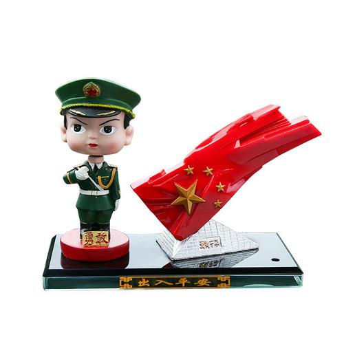 Navy, Army and Air Force vehicle-mounted flag ornaments five-star red flag car interior center console decoration supplies car perfume holder