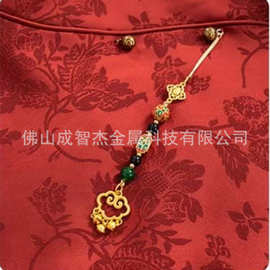 国风10MM实心如意祥云金钱手缝扣23款 厚德载物压襟 博古纹样之美