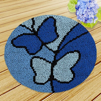 Avtomobil döşəmə paspasları — Cushion Chair Cushion Car Seat Cushion - zd043-blue-butterfly-38cm-white-net-cross