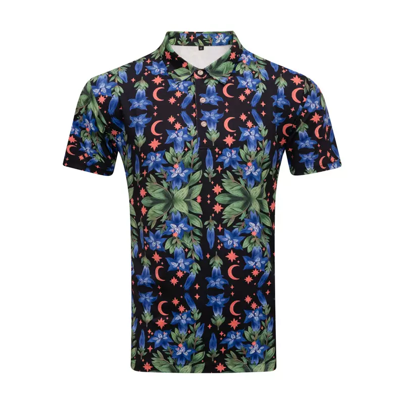 速卖通跨境男士高尔夫衬衫 T恤短袖沙滩服欧美风格夏季Polo衫批发