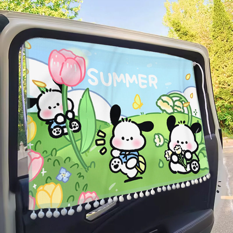 車のサンシェードフロントガラス車内日焼け止め断熱サンシェード漫画かわいい車内ユニバーサルサンシェード|undefined