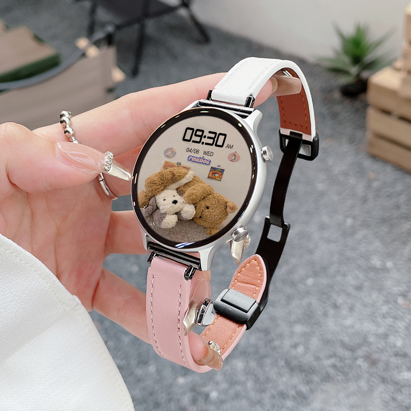 Smart Watch for Women, Multifunctional Leather, Contrasting Color, Magnetic Suction, Contrasting Color, Round 2025 New Model, High Configuration, Call Support