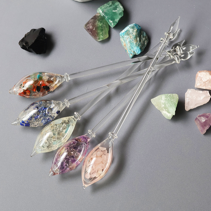Cross-border crystal handicrafts natural crystal glass stirring rod…