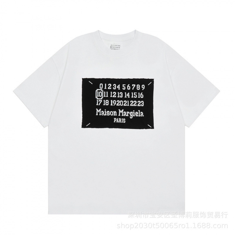 クロスボーダー メゾン マルジェラ マルジェラ デジタル プリント MM6 ピュアコットン 高品質 メンズ Tシャツ レディース 半袖 トレンド|undefined