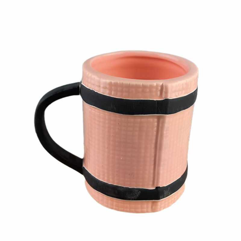 Creativo 3D taza de café cerámica ins chica corazón retro Rosa rayas yoga cerámica agua taza Linda