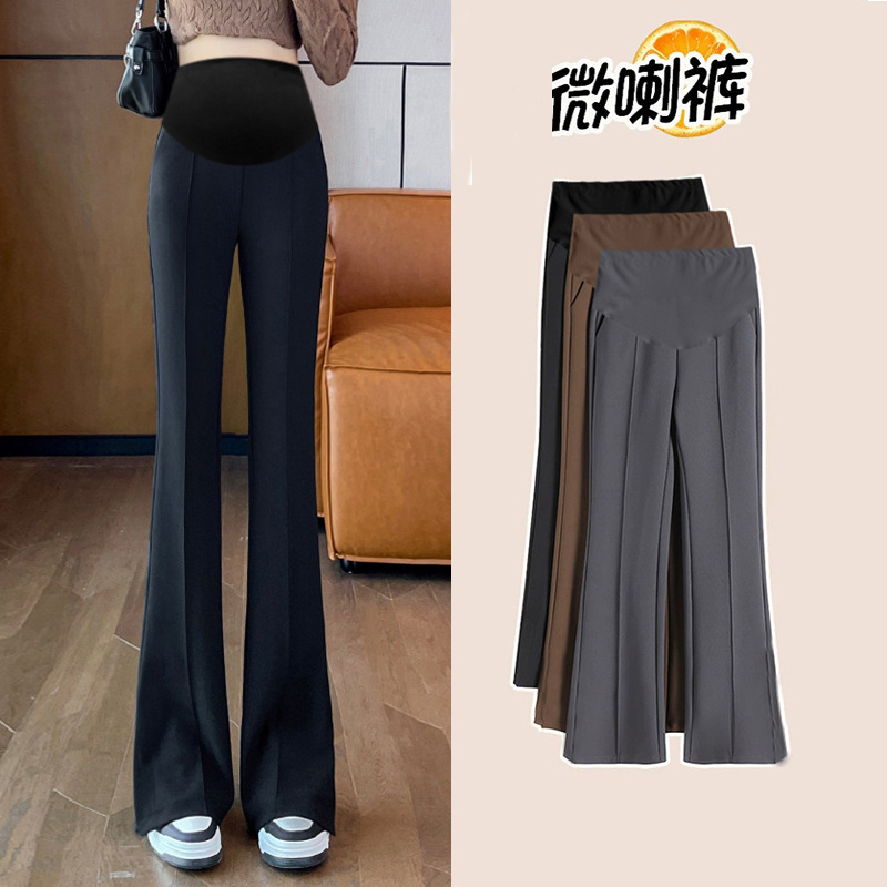 2025 New Maternity Spring and Summer Fashion Classic Casual Wide-Leg Slim Flared Pants Floor-Length Pants Suit Pants Maternity Pants