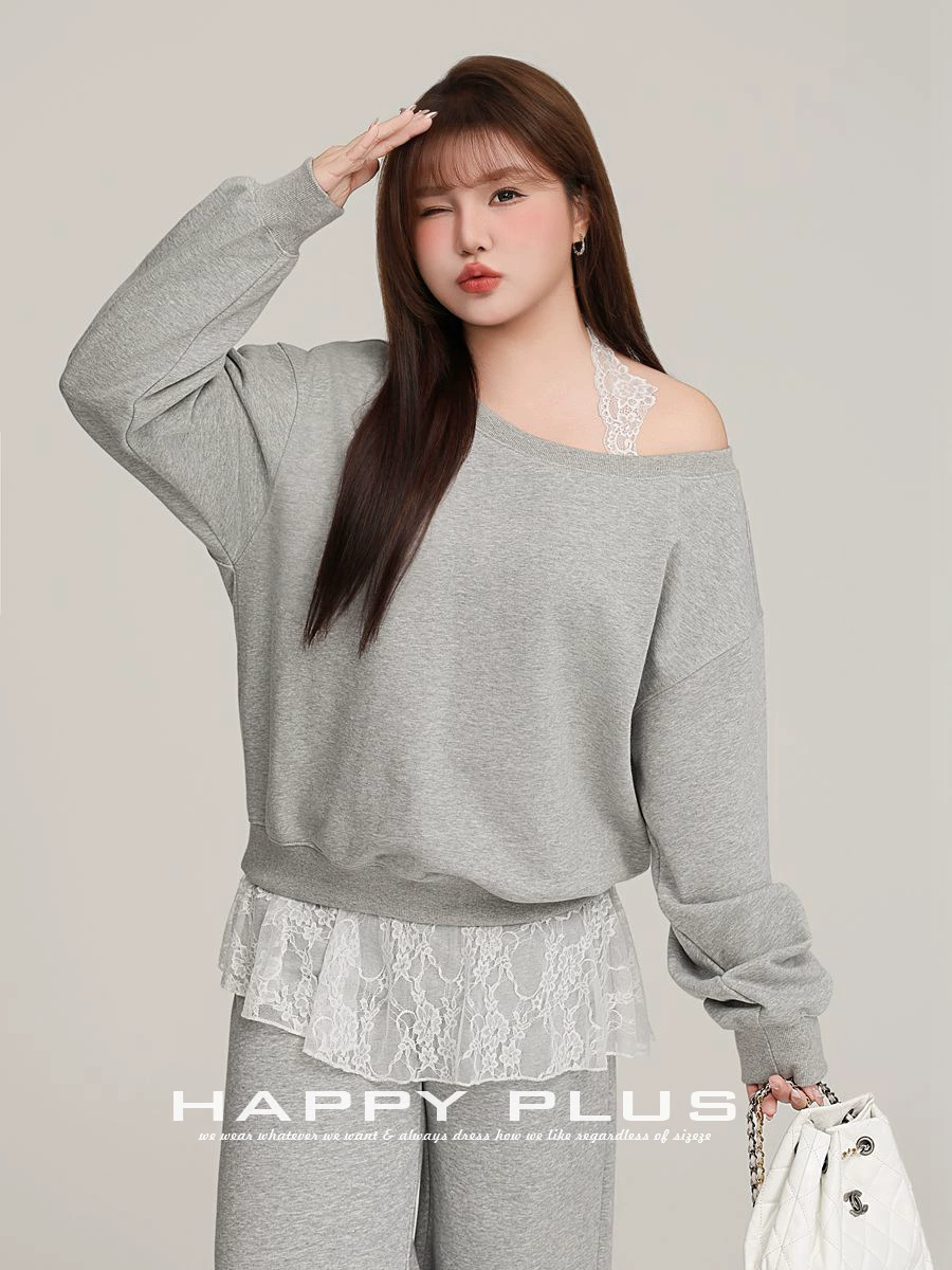 Design long-sleeve for leisure, sweatshirt, oversize, plus size