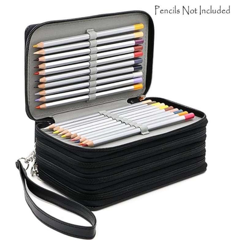 Estuche minimalista japonés de PU con 72 agujeros y 4 capas para estudiantes, bolsa de almacenamiento vertical para dibujo, venta al por mayor transfronteriza.