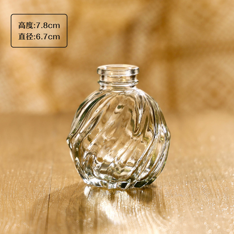 亚马逊同款迷你玻璃花瓶 ins风透明摆件插花中古高级感小花瓶套装|undefined