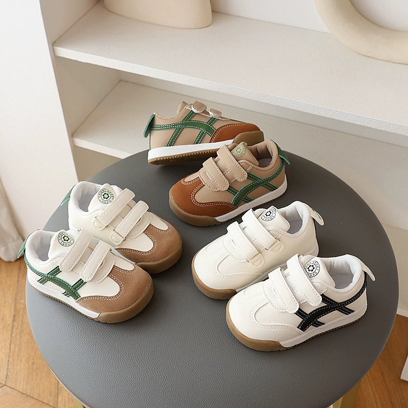 2024 весна и осень новые повседневные полосатые дикие кроссовки модная мягкая подошва нескользящая школьная обувь детская обувь