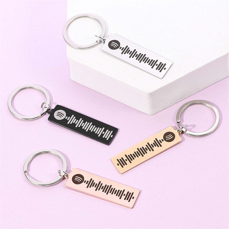 Zero-order jewelry European and American explosions can scan Spotify code keychain carving music song keychain