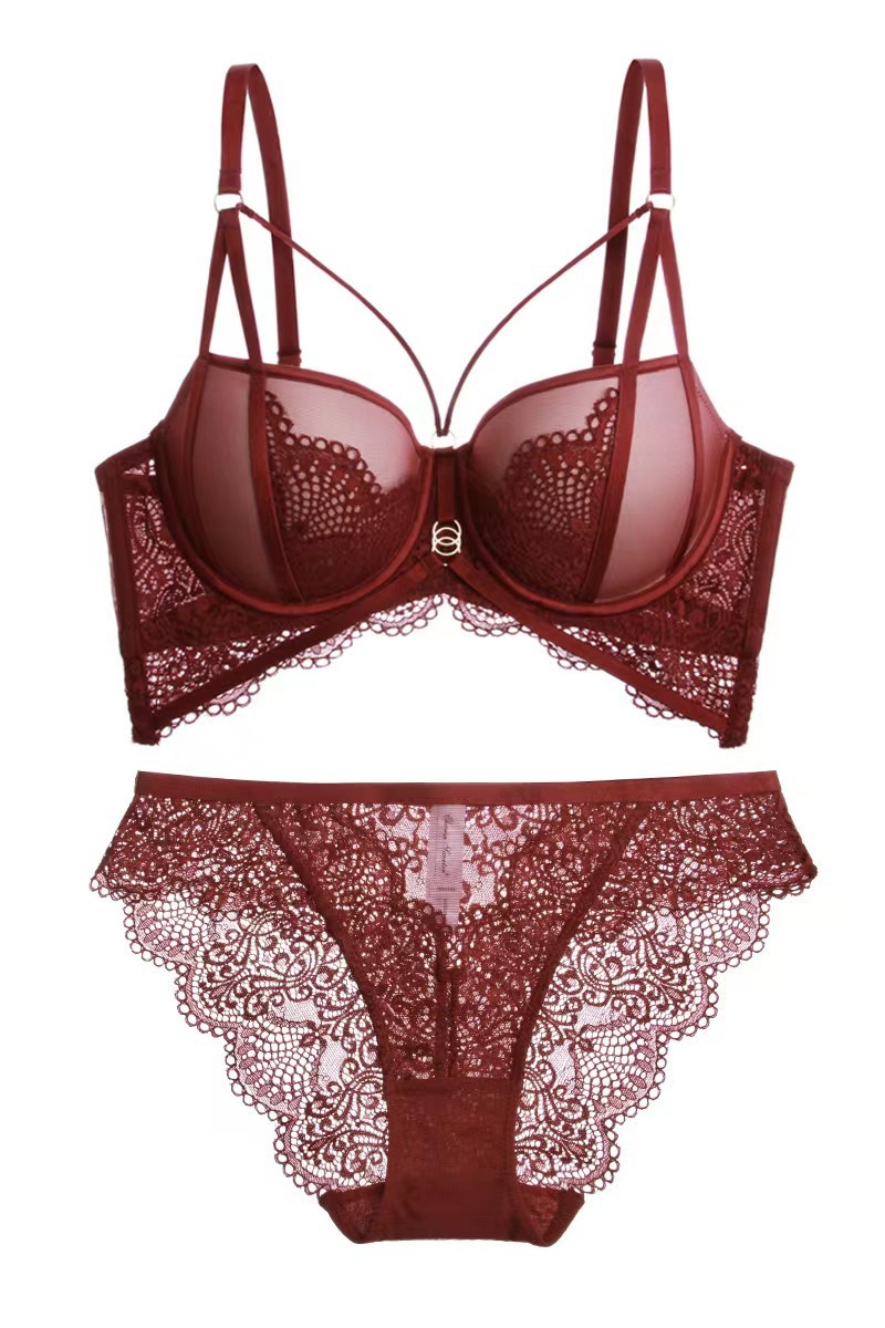 Ropa interior de encaje sexy pequeño pecho push up Top support sujetador ropa interior Ajuste de pecho sujetador traje sujetador para mujeres