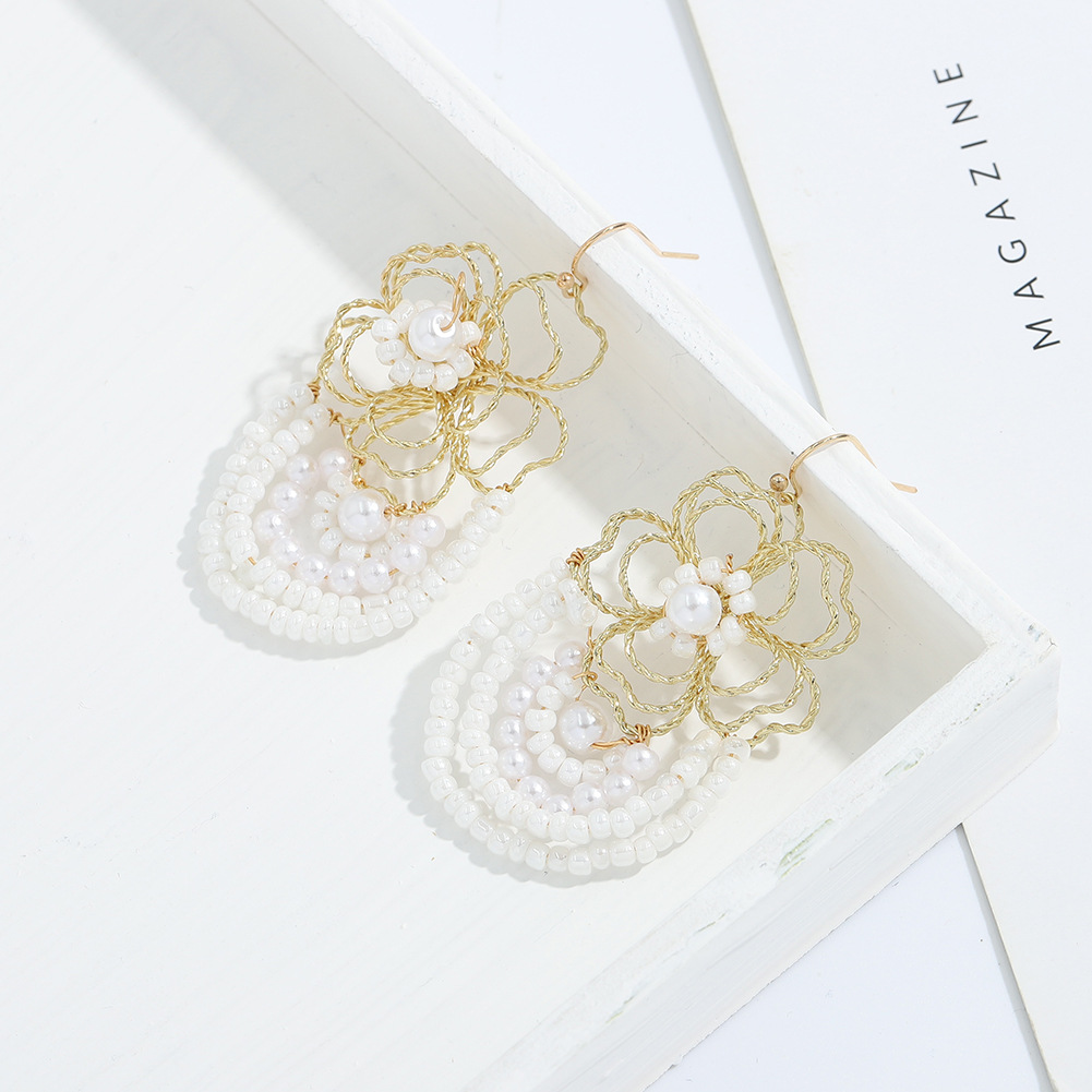 Bohemian Fashion Hand-woven Flower Earrings display picture 19