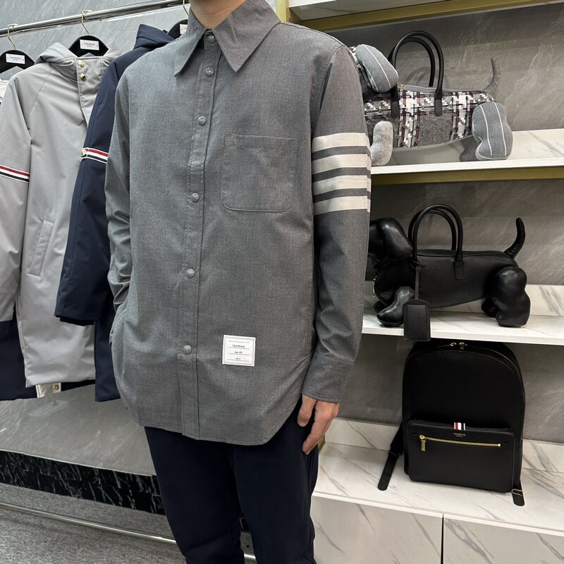 Factory Direct tb Shirt New Wool Yarn-dyed Jacket Shirt Coat Men's and Women's Couples Shirt Coat