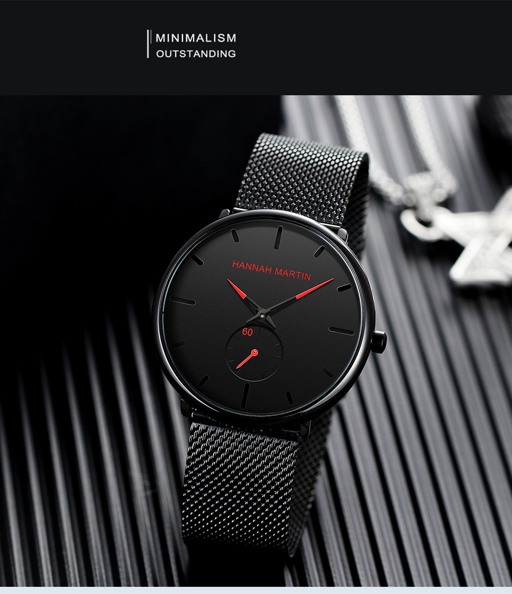 Reloj de cuarzo impermeable para hombre con correa de malla de acero_voghion.com