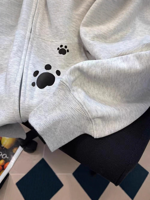 可爱猫咪印花小众设计感小众卫衣开衫男女百搭减龄时尚连帽外套潮|undefined