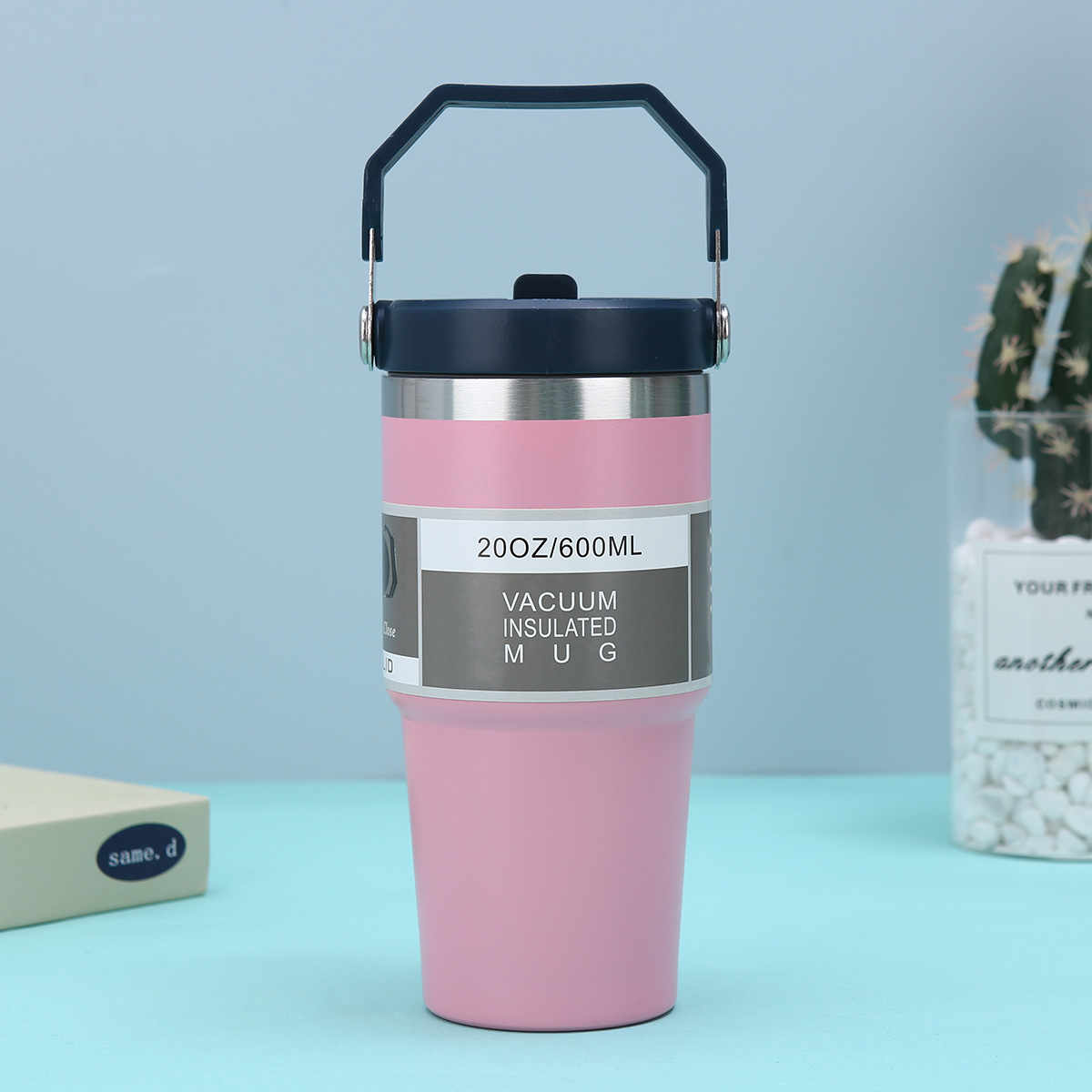 30oz de acero inoxidable portátil taza de automóvil vacío doble taza de hielo de gran capacidad con paja taza de aislamiento de alto valor nominal