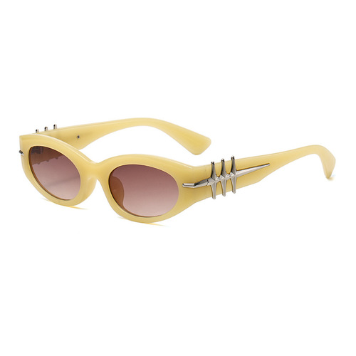 04030 Cross-border Fashion Men's and Women's Cat-Eye Sunglasses 2024 New Style Modern Y2K Fashion Sunglasses