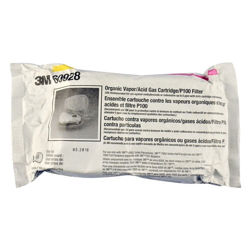 3M 60928 caja de filtro de máscara de gas químico anti-radiactivo olor a gas activado caja de filtro de carbón