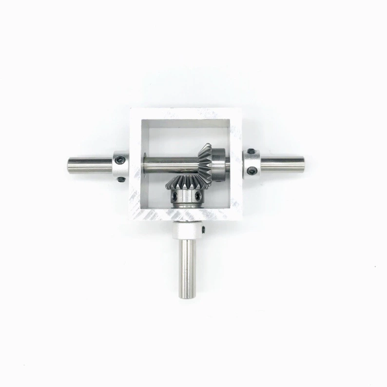 Реверсивная коробка передач с углом поворота 90 градусов, малый конвертер угла винтовой передачи, модуль механической передачи 1 к 1, двойной выходной вал