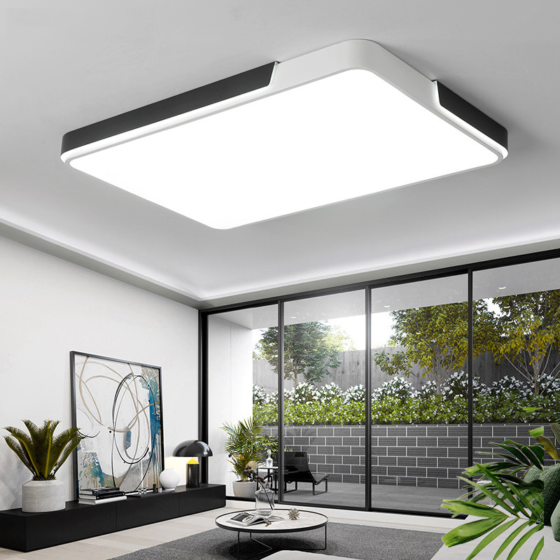 北歐客廳燈長方形家用大氣現代簡約書房臥室燈鐵藝led吸頂燈批發