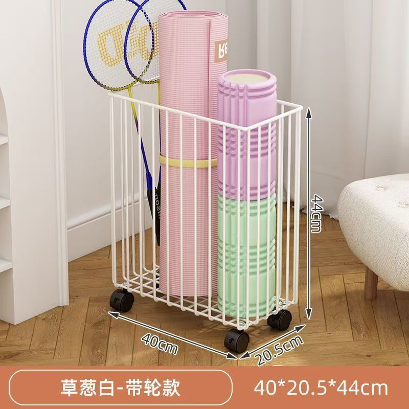 Rack de almacenamiento de baloncesto para equipos de gimnasio de deporte interior doméstico rack de almacenamiento de bádminton tipo mat de yoga cesta de almacenamiento con rueda