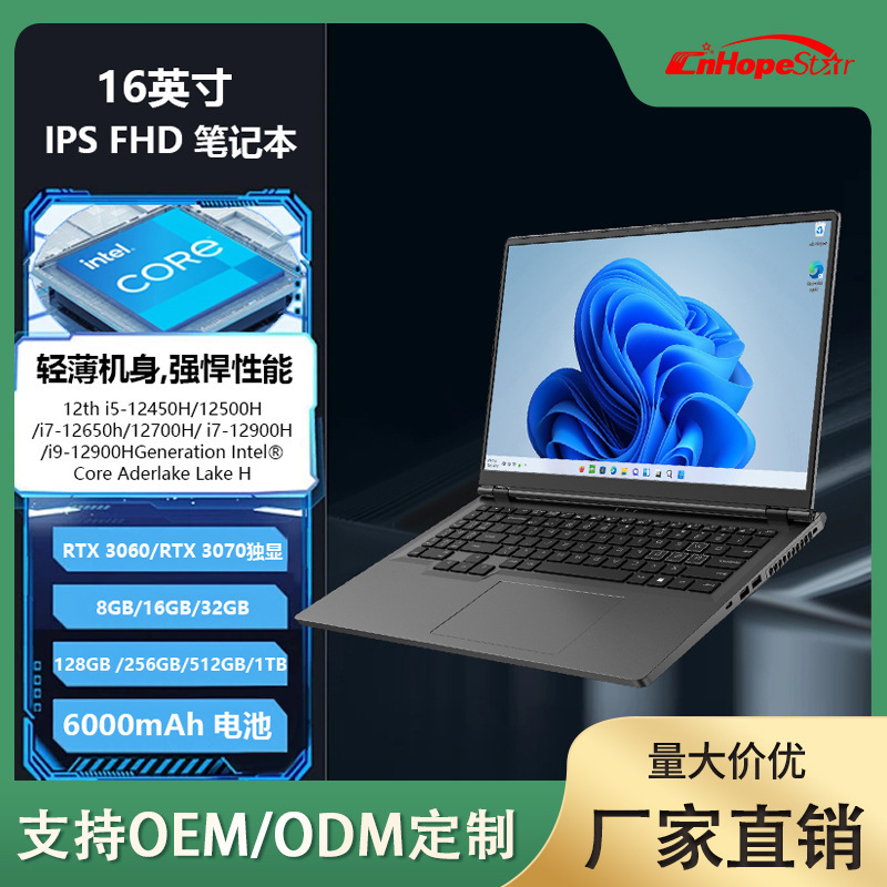 16 inch laptop IPS HD discrete graphics card large memory portable thin business office new