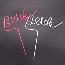 字母吸管 新郎新娘浪漫婚礼英文字母造型吸管 Bride字母吸管