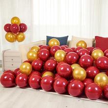 結婚紅色氣球雙層加厚網紅套裝婚房布置生日裝飾創意婚禮場景布置
