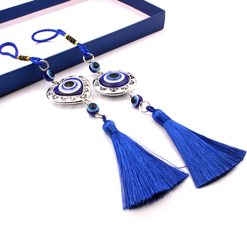 Ccb Creux Cercle Pêche Coeur Bleu Turquie Evil Tassel Voiture Pendentif Personnalisé Pendentif Accessoires display picture 2