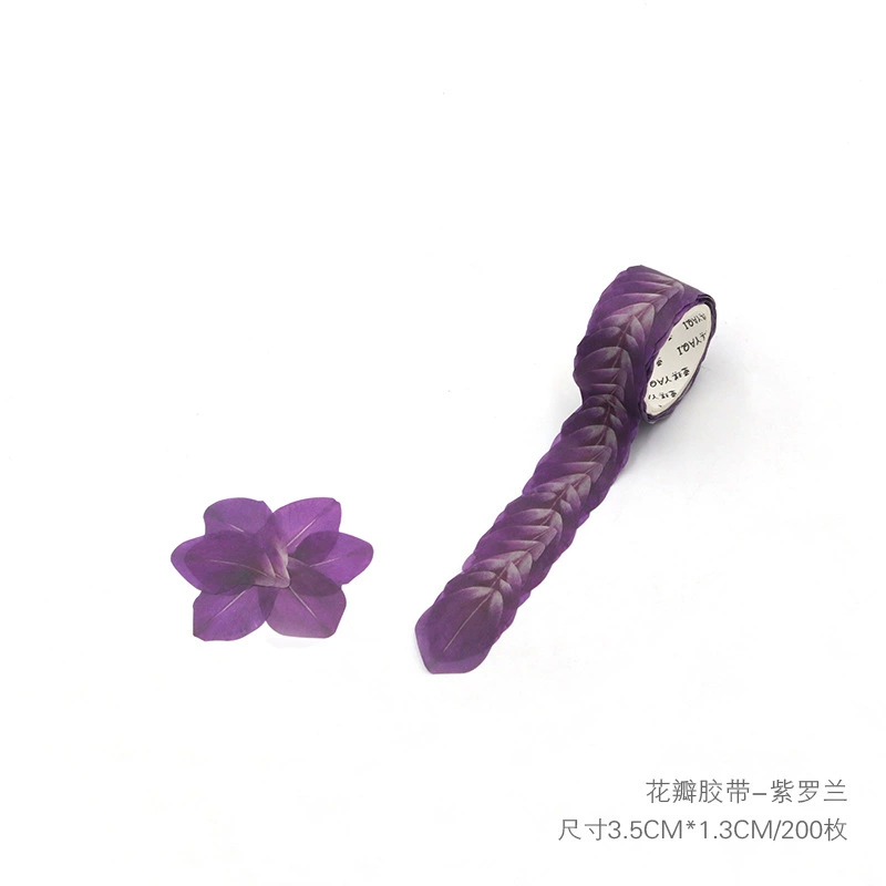 Бархатная лента Washi стикеры, рулоны, 48 шт в коробке, цветочные формы, assorted цвета