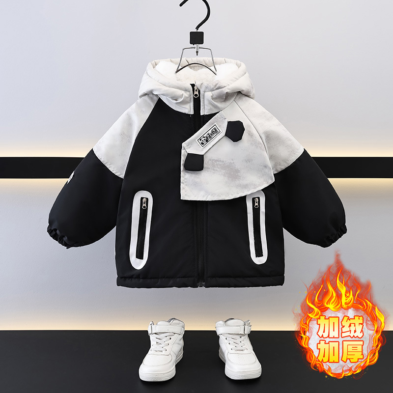 검은색 면 코트