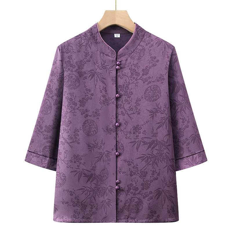 Мамина весенне-летняя тонкая рубашка для старых дам 6070 лет, свободная женская летняя рубашка большого размера для женщин среднего и пожилого возраста, бабушки