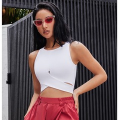 歐美外貿跨境時尚瑜伽服美背心帶胸墊運動文胸健身內衣高強度聚攏