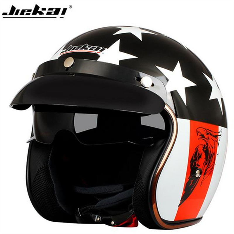 Motorcycle helmet Vintage motorcycle helmet with built-in lens_voghion.com