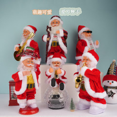 新しい電気クロスボーダーホットモデルサンタクロースは歩き、呼び、歌い、光るクリスマスおもちゃの装飾
