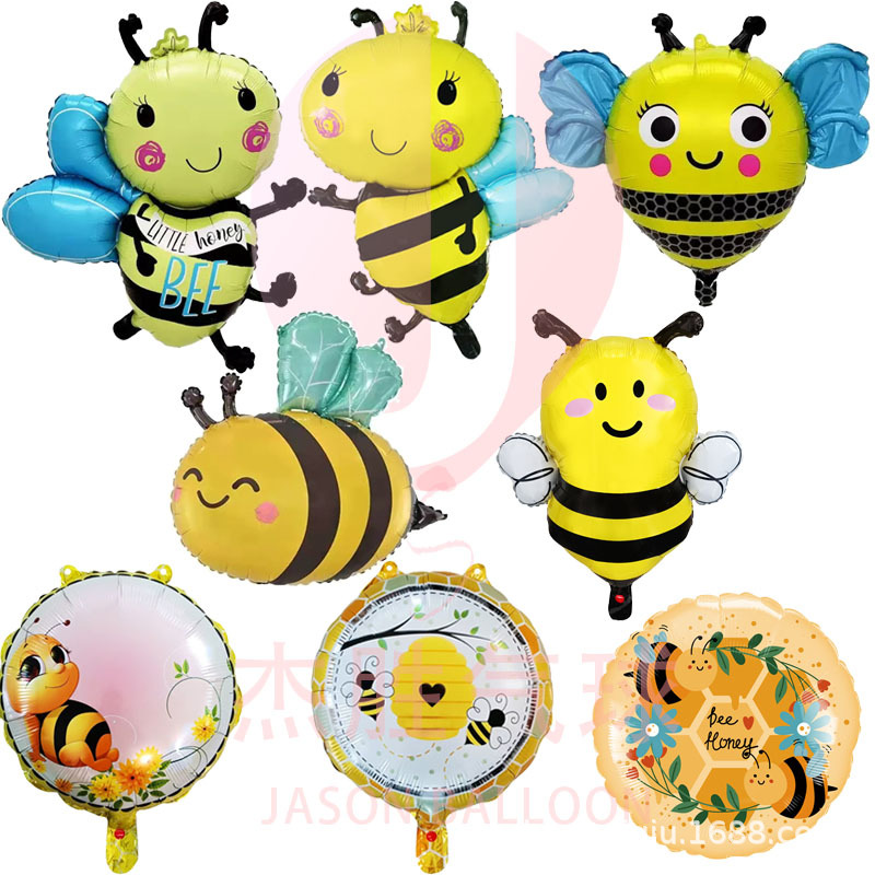 跨境新品昆虫系列蜜蜂造型卡通铝膜气球生日派对节日装饰布置气球