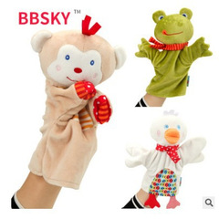 Cute cartoon animal hand puppet plush toy doll monkey frog duck comfort towel manufacturer wholesale