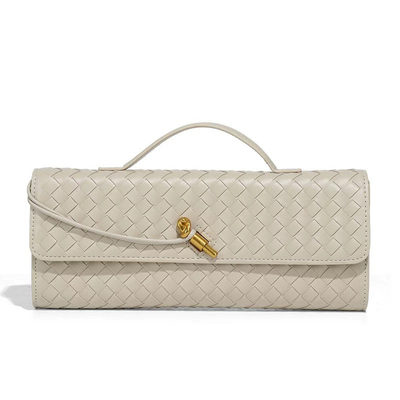 Woven Shoulder Baguette Bag Niche Luxury Horizontal Clutch Evening Bag Crossbody Versatile Fashion Elegant Bag - Thumbnail 6