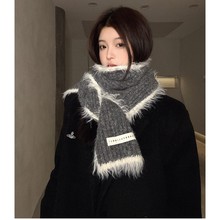 韩系高级感加厚保暖针织围巾女2025秋冬季含羊毛软糯围脖学生百搭
