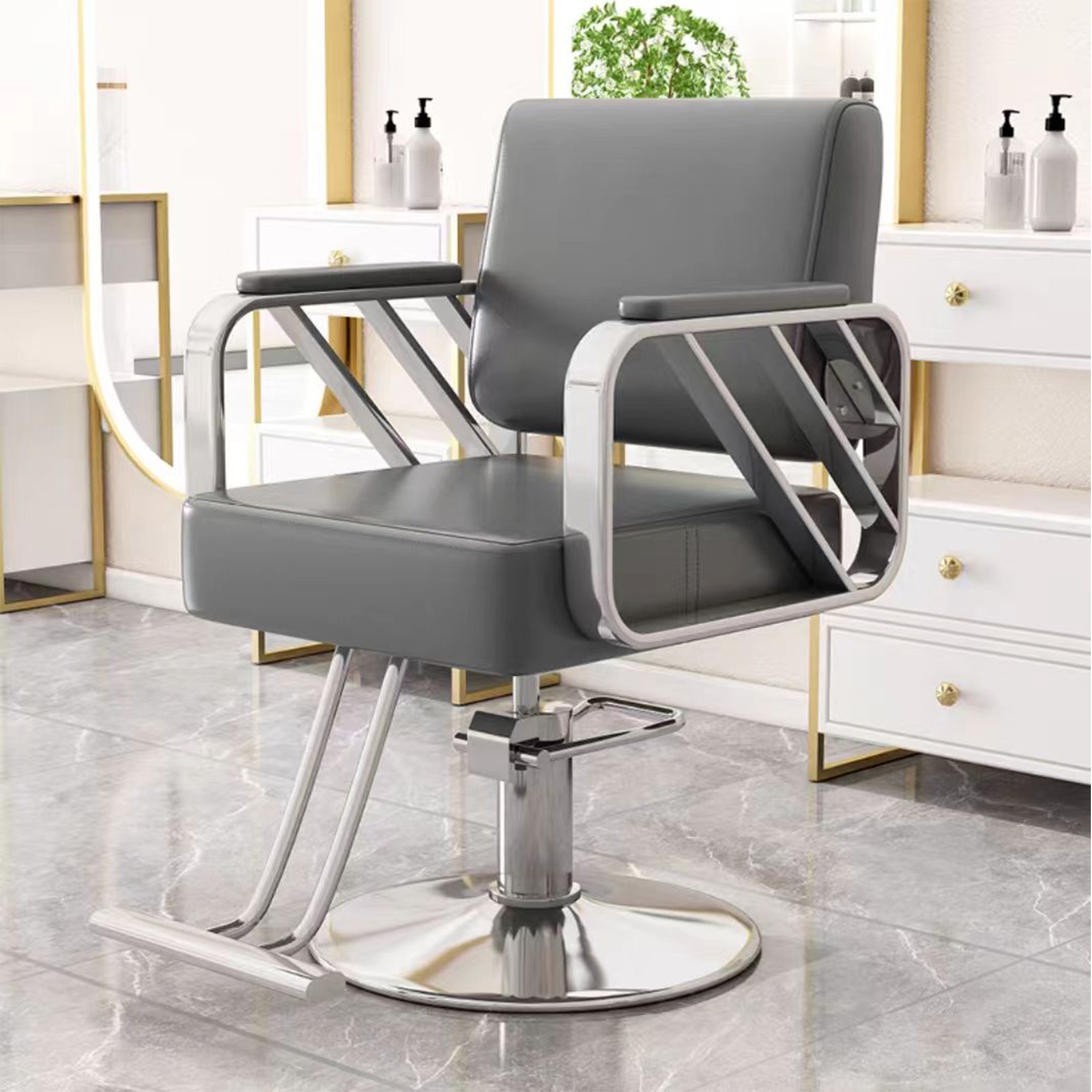 Sillas de peluquería, sillas de salón de peluquería, sillas de corte de cabello de alta calidad, sillas rotativas de alta gama.