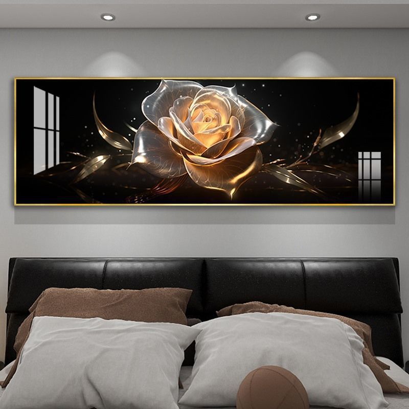 Decoración moderna de la cabecera del dormitorio minimalista rosa de alto nivel de la sala de estar sofá pintura de fondo de pared pintura horizontal abstracta image 5