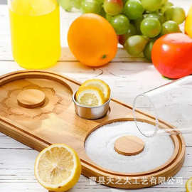 跨境新款酒吧鸡尾酒沾盐器自调果酒糖边盒竹木香料容器调味盒盐盒