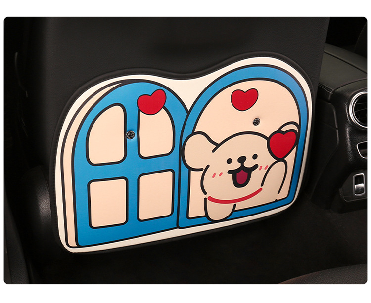 Window Dog-Shaped Anti-Kick Pad, Cute Cartoon Chair Back Anti-Kick Pad for Women, Car Seat Anti-Dirt Pad, Line Drawing Dog Design