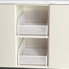 橱柜内拉篮抽屉置物架厨房下水槽放餐具调料抽拉式收纳架子储物柜