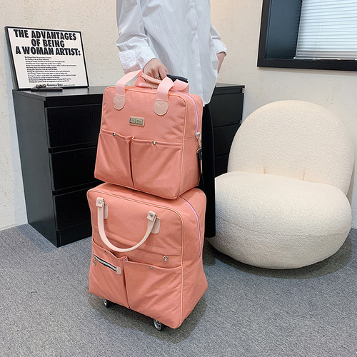 Cute Foldable Cartoon Short-distance Travel Bag Cover Trolley Duffel Bag Shoulder Gym Bag Women’s Sports Bag Women’s Trendy