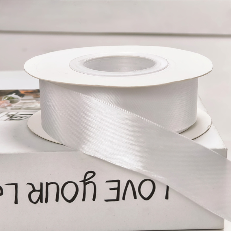 Cinta de pastel de 2,5 cm cinta de decoración de boda al por mayor rosa hecha a mano arco de bricolaje flor cinta de satén