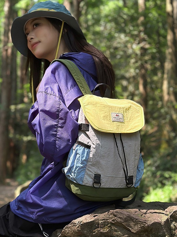 日系休闲男女同款双肩包撞色百搭潮流旅行背包轻便户外徒步登山包|undefined