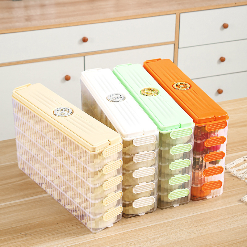 新しい家庭用冷凍餃子肉まん饅頭卵箱は冷蔵庫の冷凍密封食品の新鮮保持収納箱を厚くした|undefined