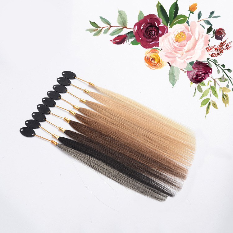Hairdressing Real Hair Hair Bundle Hair Piece Dyeing Test Hair Piece Hair Dyeing Practice Hair Strip Color Plate